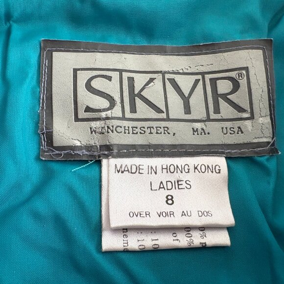 MINT Vintage Womens Skyr Neon Colorful Cropped Ski Snowboard Jacket Size 8 Large - Picture 8 of 9